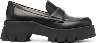 Gianvito Rossi 75mm chunky leather loafers - women - Leather - 39.5 - Black