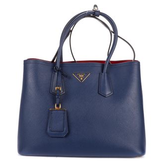 Prada Cuir Double Handle Tote Schoudertas
