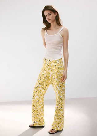 Mango Jeans dritti stampa floreale giallo - Donna - 36 - MANGO