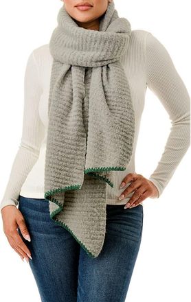 MARCUS ADLER Whipstitch Textured Scarf in Grey at Nordstrom Rack