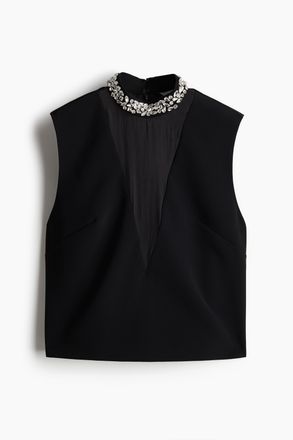 H&M Top mit Strassverzierung - Schwarz