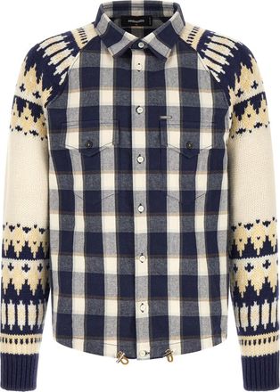 Dsquared2 Blue Check Relaxed Shirt