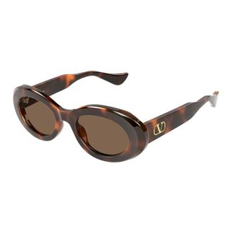Valentino VLogo Oval Zonnebril - Dames - Accessoires - Bruin - Maat: 50 MM