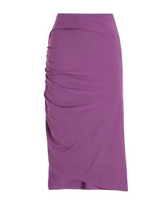 8 by YOOX VISCOSE MIDI SKIRT W/ SIDE GATHERING & SPLIT