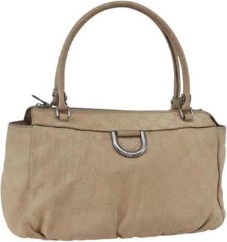 Gucci Pre-owned Handbags, female, Beige, Size: ONE SIZE Pre-owned Canvas Handbag