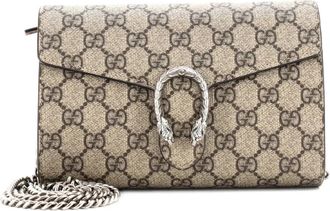 Gucci Dionysus kleine crossbodytas met GG gecoat canvas en ketting - Bruin