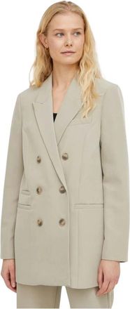 Bruuns Bazaar Jassen, Dames, Beige, S, Polyester, Dubbelrijige Blazer