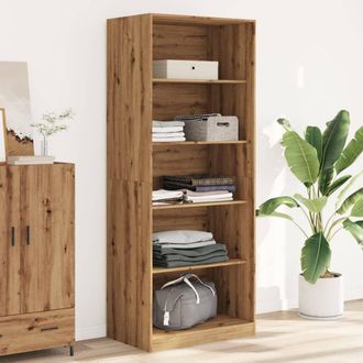 Berkfield Home Wardrobe Artisian Oak 80x50x200 cm Engineered Wood in Brown | Size: 80 x 50 x 200 cm