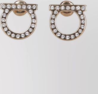 Ferragamo circular stone stud earrings collection