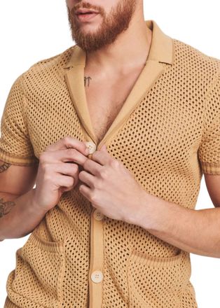 SER.O.YA Michael Crochet Cardigan In Beige