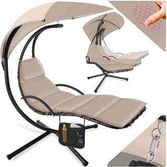 TecTake Tectake - Sdraio sospesa Elaria con parasole e tasca laterale - Sdraio sospesa, sdraio a dondolo, sdraio da giardino