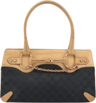 Gucci Pre-owned Handbags, female, Black, Size: ONE SIZE Pre-owned Canvas Bag