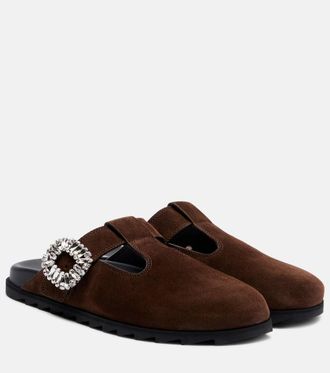Roger Vivier Slidy Viv suede mules