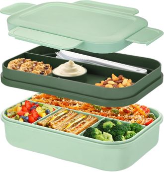 OEM Fiambrera Para Adultos, Caja Bento De 2000 Ml Con Compartimentos, Fiambrera Para Adultos, Caja De Pan Con Cubiertos, Caja Para Aperitivos, Caja Para S