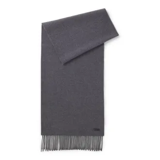 BOSS Italian-made wool scarf with logo patch