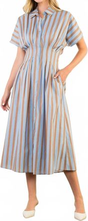 THML Clothing Casey Striped Maxi Dress In Blue