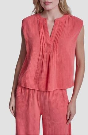 DKNY Double Crepe Gauze Sleeveless Top in Sunkissed at Nordstrom Rack, Size X-Small