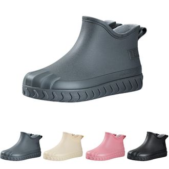 Generic Wellington Womens Rain Boots Waterproof Ankle Boots with Anti-Slip Traction Outdoor Casual Rubber Water Shoes for Boating, Camping, Farming, Outdoor W