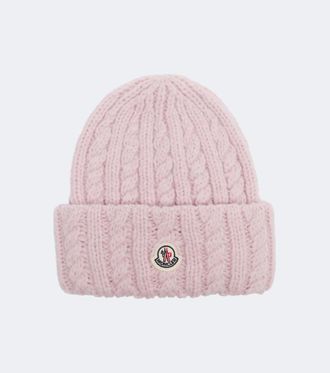 Moncler Cable-knit alpaca and wool-blend beanie