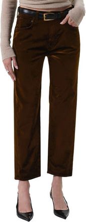 Citizens Of Humanity Delfina High Waist Straight Leg Jeans in Golden Dark Brown at Nordstrom, Size 24