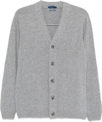 Daniele Fiesoli Tailored Grey Wool Cardigan With Classic V-Neck