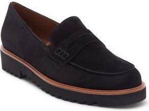 Paul Green Carmel Lug Penny Loafer in Black Suede at Nordstrom Rack, Size 7Us / 4.5Uk