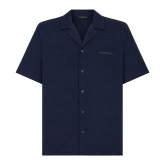 Emporio Armani Heren, Overhemden, Blauw, Maat: M Linnen