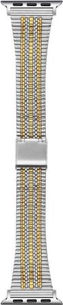 Posh Tech Eliza Stainless Steel Apple Watch Watchband in Silver/God at Nordstrom