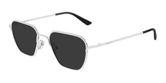 Alexander McQueen AM0561S 001 Mens Sunglasses Silver Size 50 - Free RX Lenses - Free RX Lenses