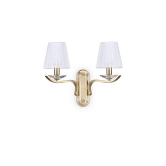 Netlighting Pegaso 2 Light Candle Wall Light Satin Brass in Yellow