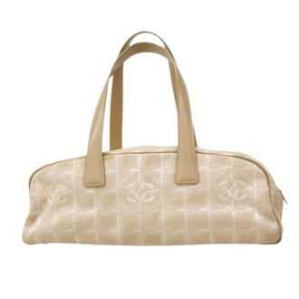 Chanel Pre-owned Handbags, female, Beige, Size: ONE SIZE Pre-owned Vintage Nylon Handbag