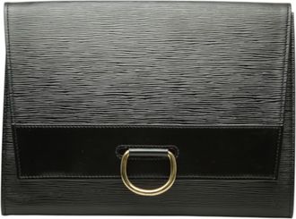 Louis Vuitton Black Noir Leather Clutch Bag (Pre-Owned)