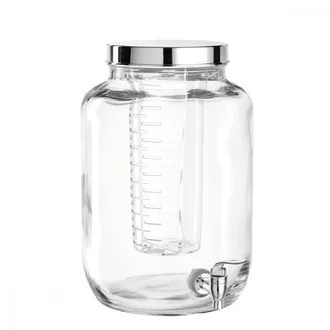 Leonardo Fuente y dispensador de 7 litros de vidrio transparente