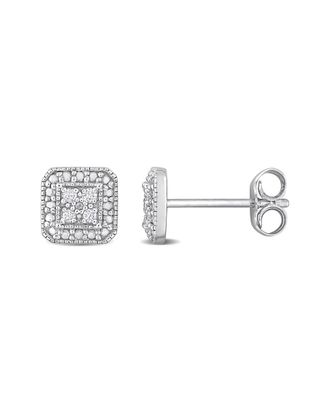 Rina Limor Silver 0.08 Ct. Tw. Diamond Earrings