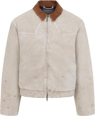 Balenciaga Werkjas - Heren - Spijkerjassen - Beige - L - Katoen - Jassen