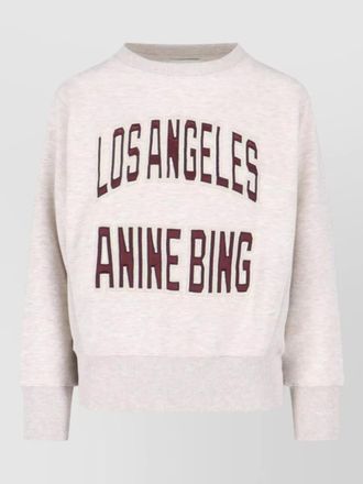 Anine Bing knit crew neck sweatshirt ribbed cuffs hem