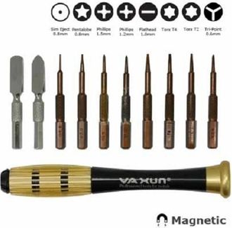 Trade Shop Trade Shop - Set Cacciaviti Multifunzione 10 Punte Torx Riparazioni Cellulare Smartphone Pc