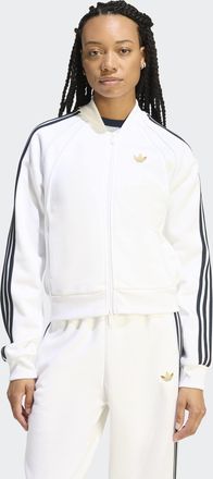 adidas Trainingsjacke ADIDAS ORIGINALS TRACK, Damen, Gr. XL, wei&szlig;, aurora ink, crystal sky, schwarz football gold, Obermaterial: 65% Polyester, 35% Baumwolle