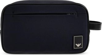 Emporio Armani Cosmetische tas met logo-applicatie - Heren - Toilettassen - Blauw - ONE Size - Tassen