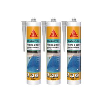 Sika Sika - Juego De 3 Selladores De Silicona Seal - 163 Piscine & Bassin - Transparente - 300ml