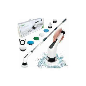 OEM Cepillo De Limpieza El&eacute;ctrico Inal&aacute;mbrico - 7 Cabezales Intercambiables - Mango Ajustable De 25 A 140 Cm - Para Limpiar Ba&ntilde;os, Cocinas Y Coches