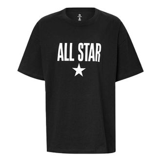Converse (WMNS) Converse Chuck Taylor All Star Logo T-Shirt Asia Sizing Black White 10020932-A02