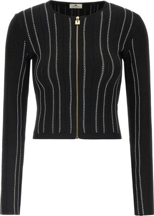 Elisabetta Franchi Cardigan de Tejido de Punto - Knitwear - Mujer - Negro - M