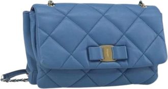 Ferragamo Pre-owned Shoulder Bags, female, Blue, Size: ONE SIZE Pre-owned Shoulder Bag