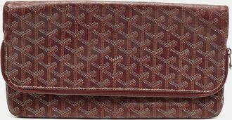 Goyard Sainte Marie Burgundy Goyardine Coated Canvas Clutch