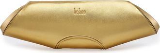 Behno Elizabeth Leather Baguette Clutch in Gold at Nordstrom