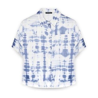 Fiorella Rubino Dames, Blouses & Shirts, Blauw, Maat: 6XL Poliester