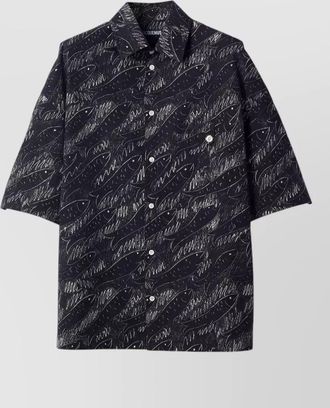 Jacquemus fish print short sleeve shirt