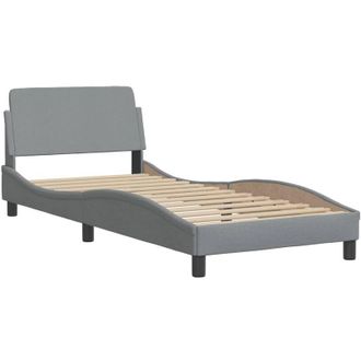 vidaXL Estructura De Cama Sin Colch&oacute;n Tela Gris Claro 80x200 Cm Vidaxl