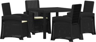 vidaXL Conjunto De Comedor De Jard&iacute;n 5 Uds. Antracita Y Crema Pp Vidaxl